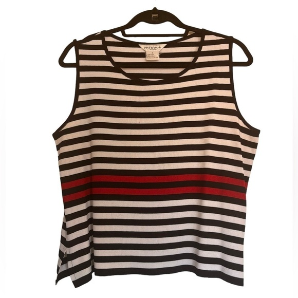 Exclusively Misook Petite Stripe Tank Sleeveless Women’s Size L - Picture 6 of 10